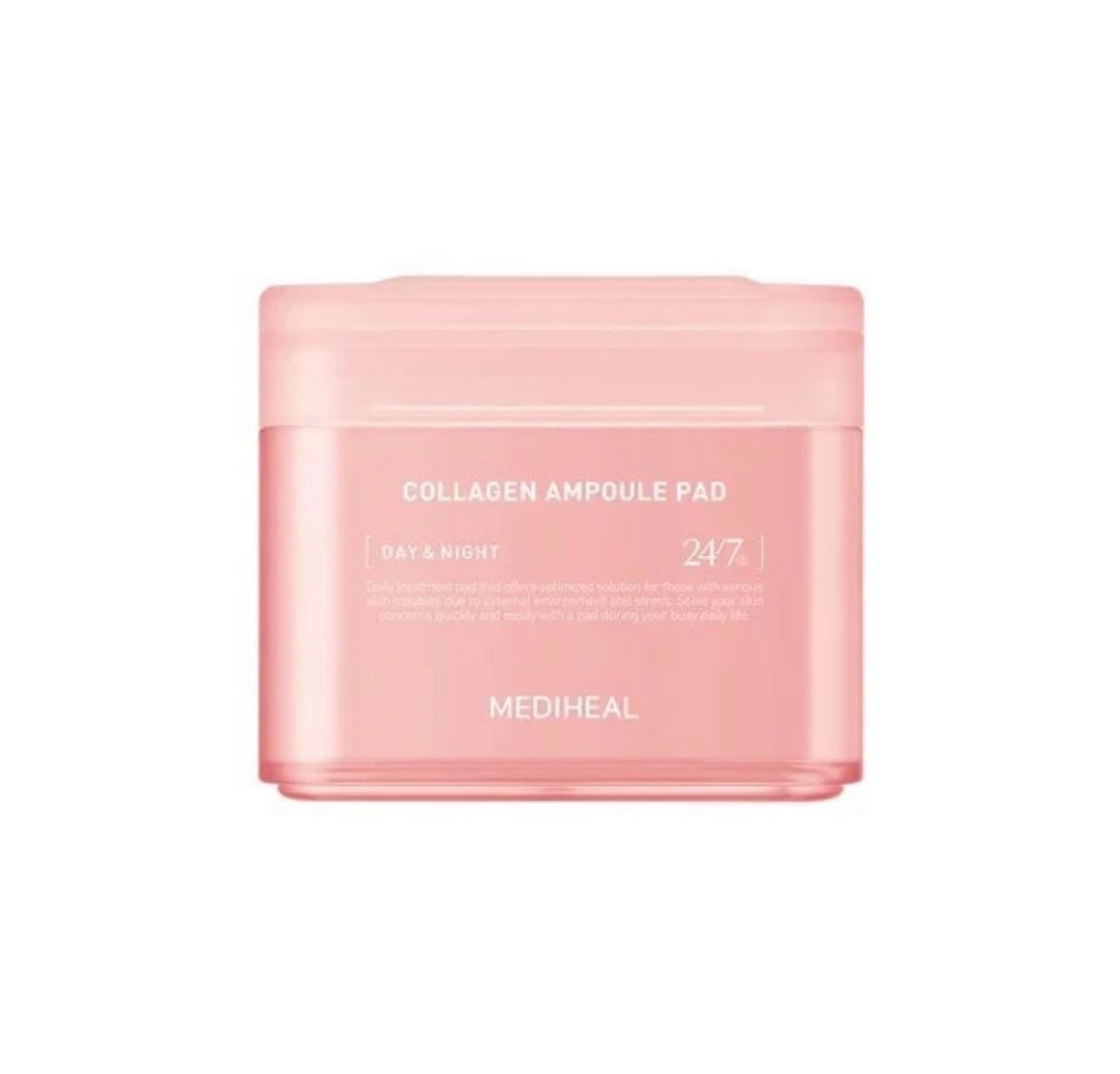 Pink packaging of Mediheal Collagen Ampoule Pad on a white background