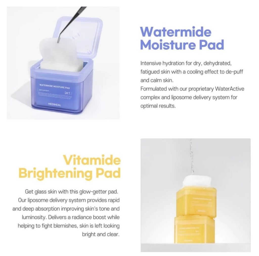 Mediheal Professional Solution Toner Pads Collection 100pads. Purple: Watermide Moisture Pad