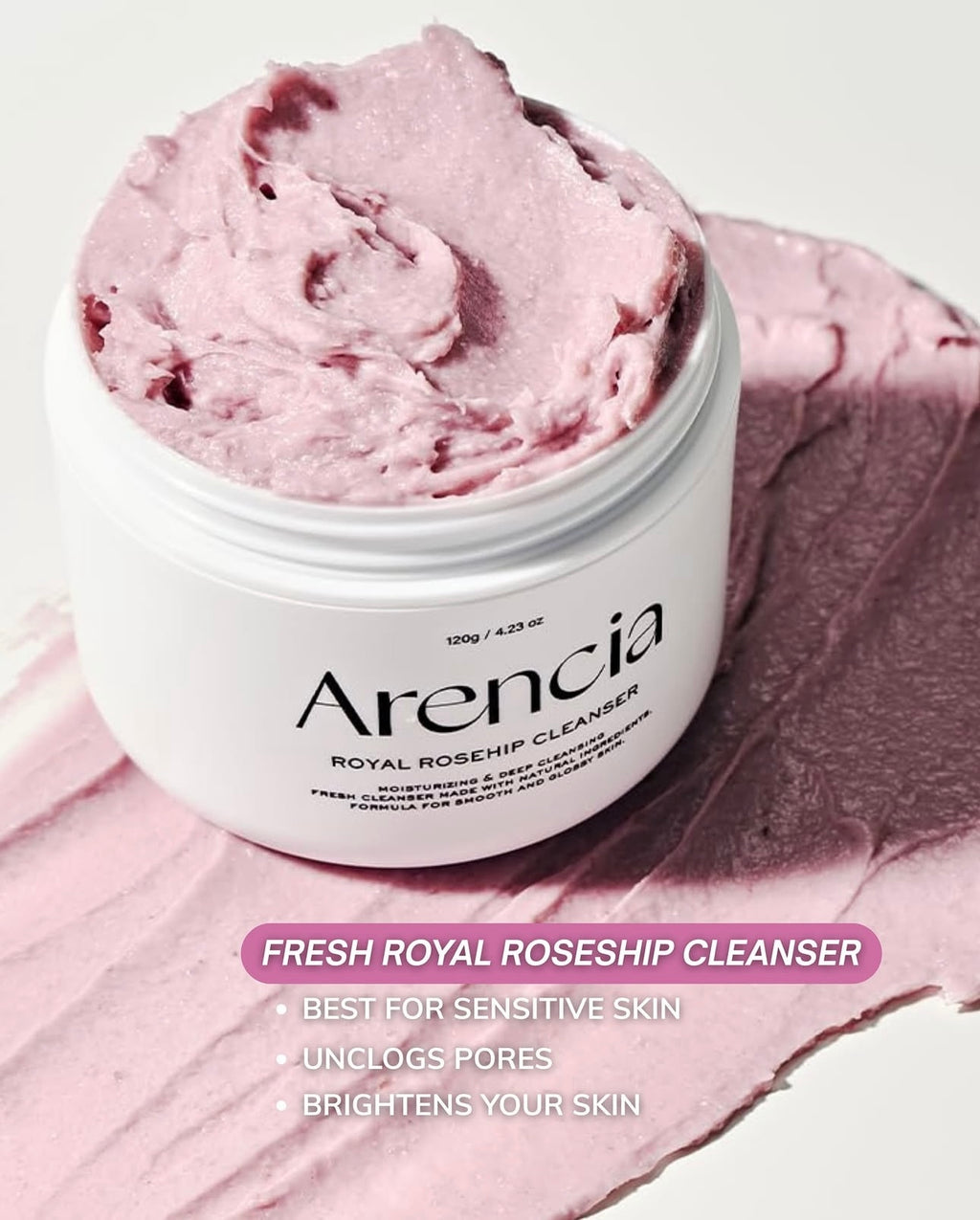 Arencia Fresh Rosehip Rice Mochi Cleanser 120g