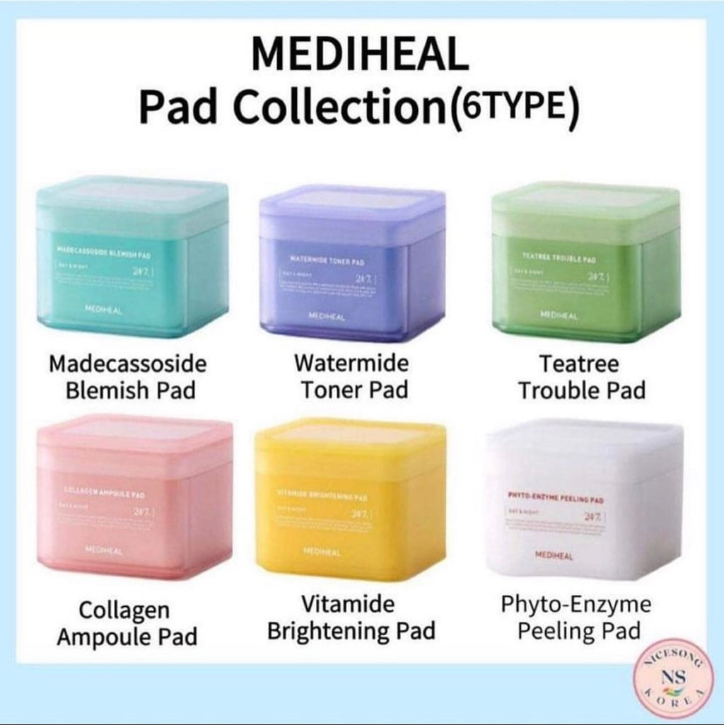 Mediheal Professional Solution Toner Pads Collection 100pads. Purple: Watermide Moisture Pad