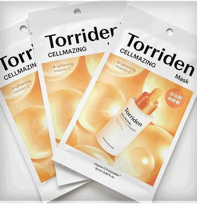 Torriden CELLMAZING Brightening Vitamin C Mask packaging on a white background
