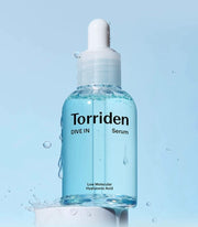 Torriden DIVE-IN Serum 50ml on a light blue background
