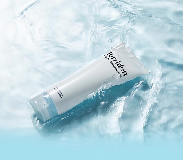 Torriden DIVE-IN Cleansing Foam 150ml tube floating in water