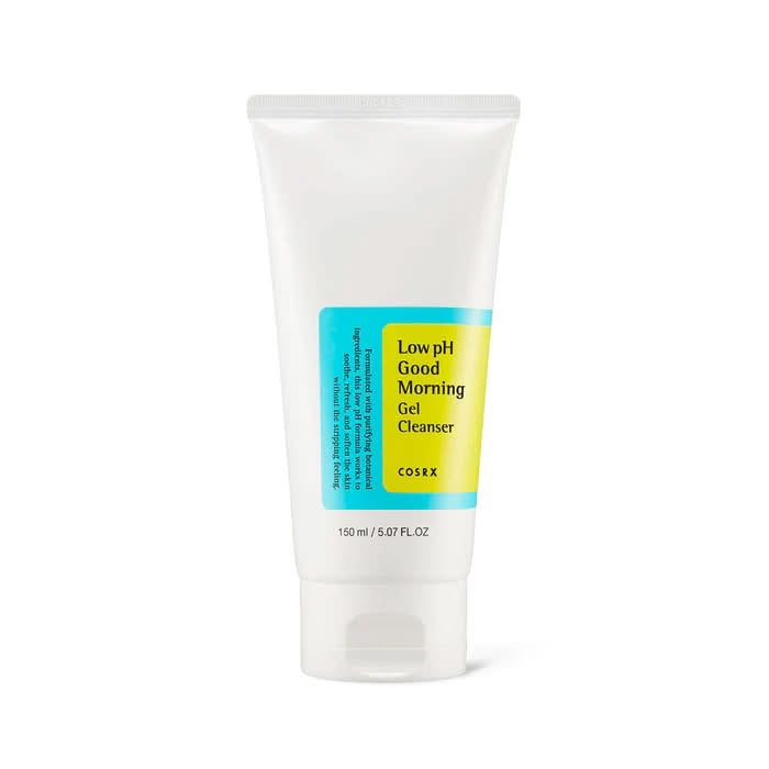 CosRX Low pH Good Morning Gel Cleanser tube on a white background